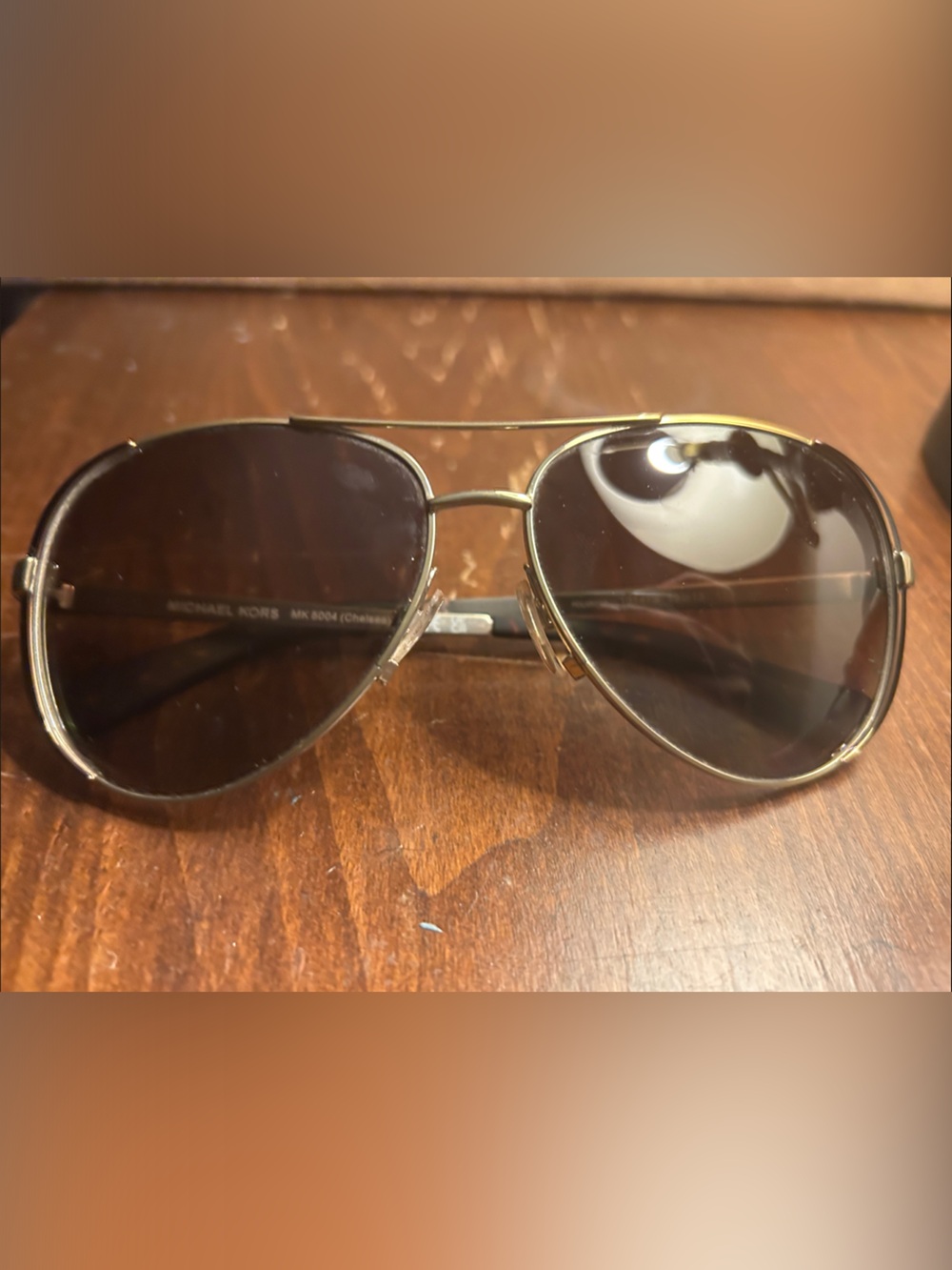 Michael Kors Gold Frame Sunglasses with Brown Lenses